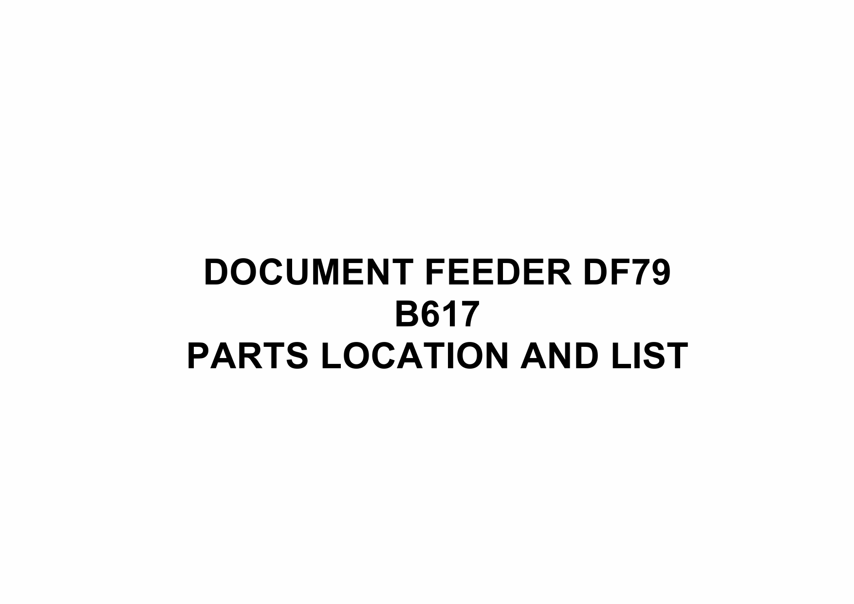 RICOH Options B617 DOCUMENT-FEEDER-DF79 Parts Catalog PDF download-1